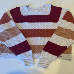 Red and orange striped Hollister sweater